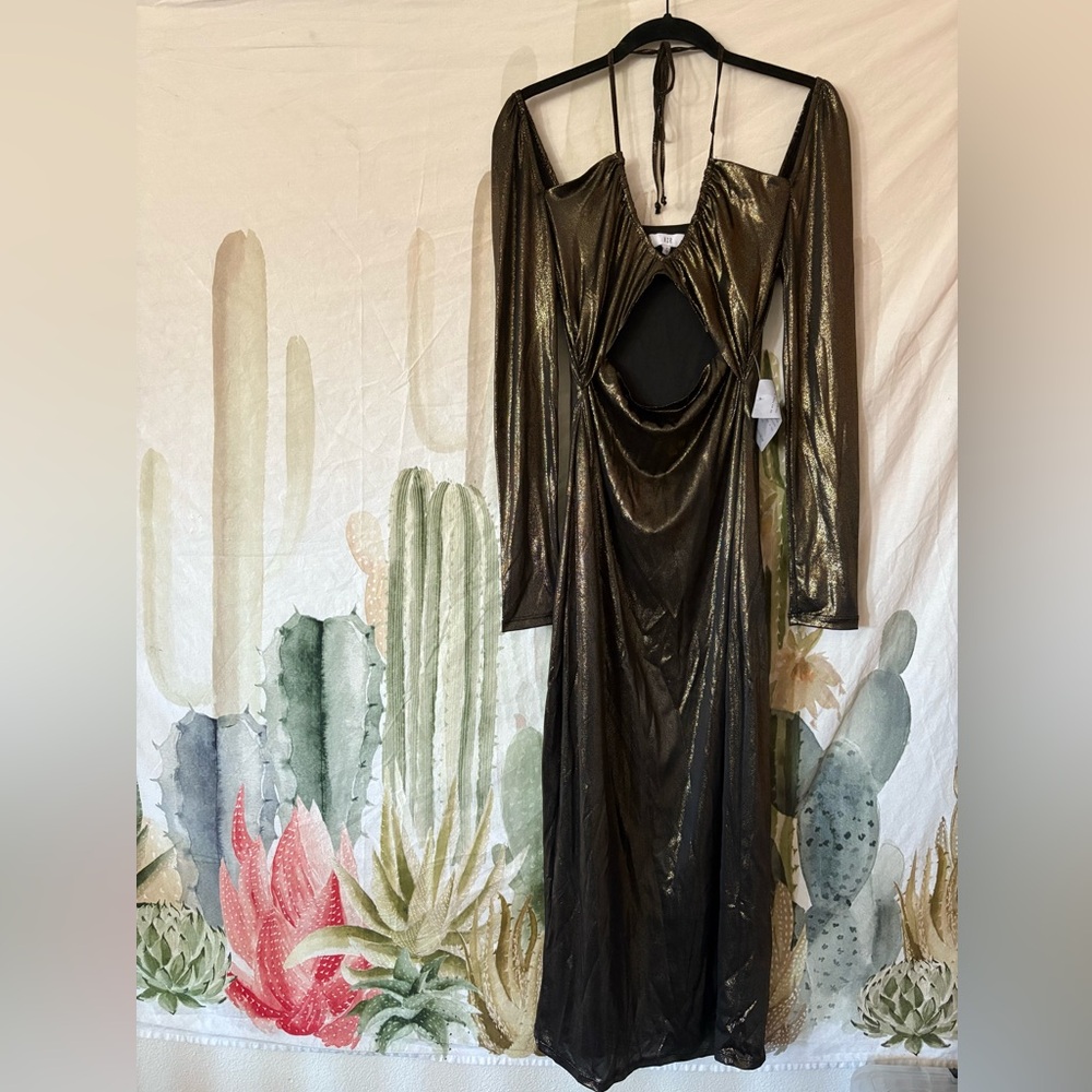 NSR Metallic Long Sleeve Dress in Bronze NWT 🌵Small